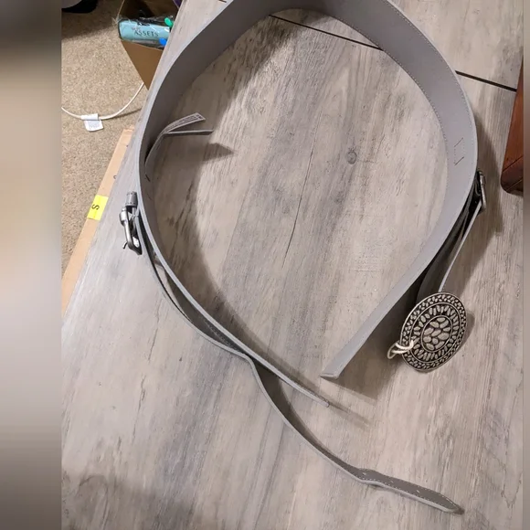 Free people belt new women's m/l cowhide large buckle nwot - Picture 9 of 11